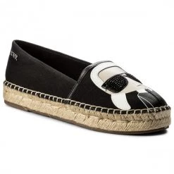 Chaussures Basses Espadrilles KARL LAGERFELD - KL80111 Black Lthr/Textile Noir