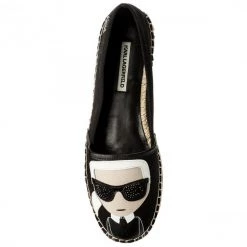 Chaussures Basses Espadrilles KARL LAGERFELD - KL80111 Black Lthr/Textile Noir -KARL LAGERFELD Soldes 0000200404639 04 gh