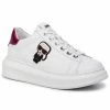Chaussures Basses Sneakers KARL LAGERFELD - KL62530 White Lthr W/Pink Blanc -KARL LAGERFELD Soldes 0000201681770 01 sw