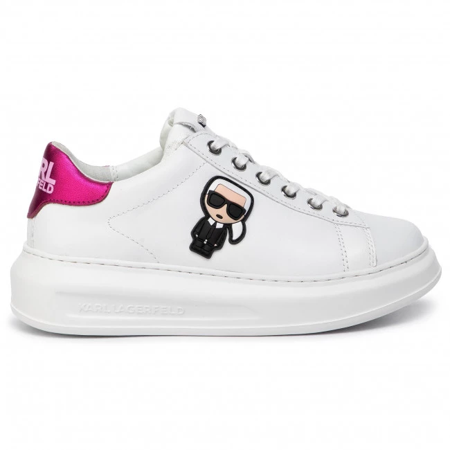 Chaussures Basses Sneakers KARL LAGERFELD - KL62530 White Lthr W/Pink Blanc 3 Chaussures Basses Sneakers KARL LAGERFELD - KL62530 White Lthr W/Pink Blanc – Image 2