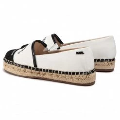 Chaussures Basses Espadrilles KARL LAGERFELD - KL80108 White Canvas W/Black Blanc -KARL LAGERFELD Soldes 0000206890719 04 kk