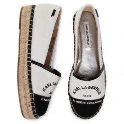 Chaussures Basses Espadrilles KARL LAGERFELD - KL80108 White Canvas W/Black Blanc -KARL LAGERFELD Soldes 0000206890719 05 kk