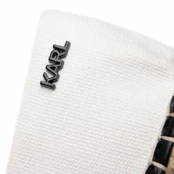 Chaussures Basses Espadrilles KARL LAGERFELD - KL80108 White Canvas W/Black Blanc -KARL LAGERFELD Soldes 0000206890719 07 kk