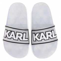 Mules Et Sandales Mules / Sandales De Bain KARL LAGERFELD - KL80710 Clear Rubber Blanc -KARL LAGERFELD Soldes 0000206891112 4