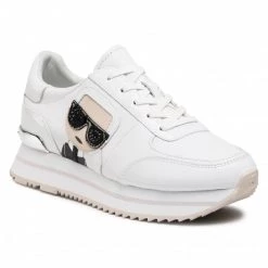 Chaussures Basses Sneakers KARL LAGERFELD - KL61930 White Lthr/Suede Blanc