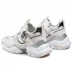 Chaussures Basses Sneakers KARL LAGERFELD - KL62320 White Lthr W/Silver Blanc -KARL LAGERFELD Soldes 0000208041379 03 plj
