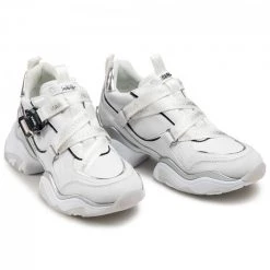 Chaussures Basses Sneakers KARL LAGERFELD - KL62320 White Lthr W/Silver Blanc -KARL LAGERFELD Soldes 0000208041379 05 plj