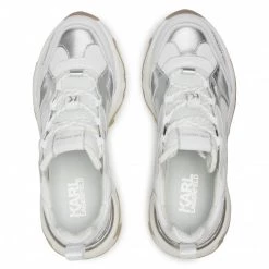 Chaussures Basses Sneakers KARL LAGERFELD - KL62420 White Lthr W/Silver Blanc -KARL LAGERFELD Soldes 0000208041478 06 rz