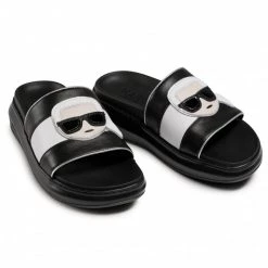 Mules Et Sandales Mules / Sandales De Bain KARL LAGERFELD - KL62500 Black Lthr/Mono Noir -KARL LAGERFELD Soldes 0000208041492 06 rz