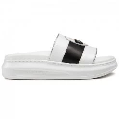 Mules Et Sandales Mules / Sandales De Bain KARL LAGERFELD - KL62500 White Lthr Blanc -KARL LAGERFELD Soldes 0000208041508 02 plj