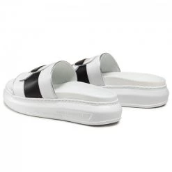 Mules Et Sandales Mules / Sandales De Bain KARL LAGERFELD - KL62500 White Lthr Blanc -KARL LAGERFELD Soldes 0000208041508 03 plj