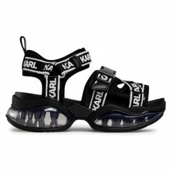 Mules Et Sandales Sandales KARL LAGERFELD - KL62705 Black Lthr/Textile Mono Noir -KARL LAGERFELD Soldes 0000208041676 02 rz