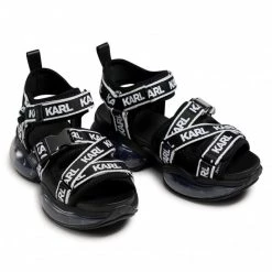 Mules Et Sandales Sandales KARL LAGERFELD - KL62705 Black Lthr/Textile Mono Noir -KARL LAGERFELD Soldes 0000208041676 06 rz