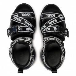 Mules Et Sandales Sandales KARL LAGERFELD - KL62705 Black Lthr/Textile Mono Noir -KARL LAGERFELD Soldes 0000208041676 07 rz