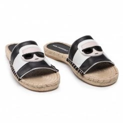 Mules Et Sandales Espadrilles KARL LAGERFELD - KL80110 Black Lthr Noir -KARL LAGERFELD Soldes 0000208041775 07 mk