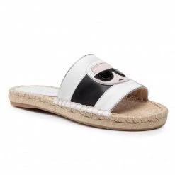 Mules Et Sandales Espadrilles KARL LAGERFELD - KL80110 White Lthr Blanc