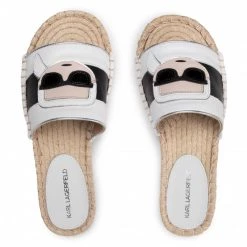 Mules Et Sandales Espadrilles KARL LAGERFELD - KL80110 White Lthr Blanc -KARL LAGERFELD Soldes 0000208041782 06 mk 1