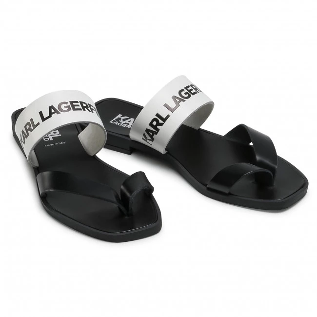 Mules Et Sandales Tongs KARL LAGERFELD - KL80425 001 Black & White Lthr Blanc, Noir 7 Mules Et Sandales Tongs KARL LAGERFELD - KL80425 001 Black & White Lthr Blanc, Noir – Image 5