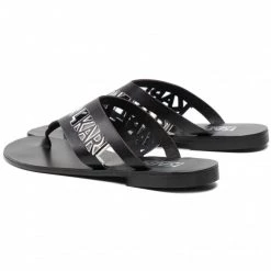 Mules Et Sandales Tongs KARL LAGERFELD - KL80409 Black Lthr Noir -KARL LAGERFELD Soldes 0000208332958 02 pl