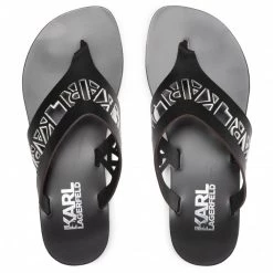Mules Et Sandales Tongs KARL LAGERFELD - KL80409 Black Lthr Noir -KARL LAGERFELD Soldes 0000208332958 07 pl