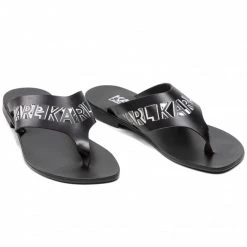 Mules Et Sandales Tongs KARL LAGERFELD - KL80409 Black Lthr Noir -KARL LAGERFELD Soldes 0000208332958 08 pl