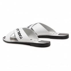 Mules Et Sandales Mules / Sandales De Bain KARL LAGERFELD - KL80484 White Lthr W/Black Blanc -KARL LAGERFELD Soldes 0000208333078 03 bs kopia