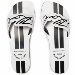 Mules Et Sandales Mules / Sandales De Bain KARL LAGERFELD - KL80480 White Lthr Blanc -KARL LAGERFELD Soldes 0000208333092 06 sw