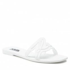 Mules Et Sandales Mules / Sandales De Bain KARL LAGERFELD - KL80008 White Rubber Blanc
