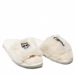 Mules Et Sandales Chaussons KARL LAGERFELD - KL49001T White Synth Fur Blanc -KARL LAGERFELD Soldes 0000208874939 03 st