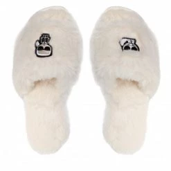 Mules Et Sandales Chaussons KARL LAGERFELD - KL49001T White Synth Fur Blanc -KARL LAGERFELD Soldes 0000208874939 04 st