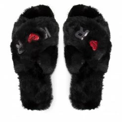 Mules Et Sandales Chaussons KARL LAGERFELD - KL49005T Black Synth Fur Noir -KARL LAGERFELD Soldes 0000208874953 04 st