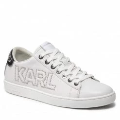 Chaussures Basses Sneakers KARL LAGERFELD - KL61221 White Lthr W/Silver Blanc