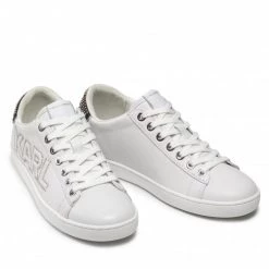 Chaussures Basses Sneakers KARL LAGERFELD - KL61221 White Lthr W/Silver Blanc -KARL LAGERFELD Soldes 0000208875769 03 st