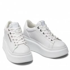 Chaussures Basses Sneakers KARL LAGERFELD - KL63515 White Lthr/Mono Blanc -KARL LAGERFELD Soldes 0000208876193 08 pl