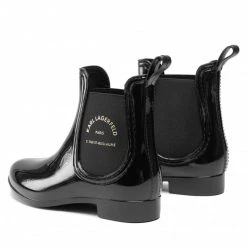 Bottes Et Autres Bottes De Pluie KARL LAGERFELD - KL94770 Black Rubber W/Gold Noir -KARL LAGERFELD Soldes 0000208876292 02 nc