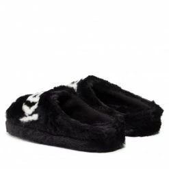 Mules Et Sandales Chaussons KARL LAGERFELD - Black Synth Fur KL40220 Black Synth Fur Noir -KARL LAGERFELD Soldes 0000209007558 02 ph