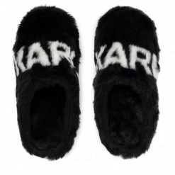 Mules Et Sandales Chaussons KARL LAGERFELD - Black Synth Fur KL40220 Black Synth Fur Noir -KARL LAGERFELD Soldes 0000209007558 07 ph