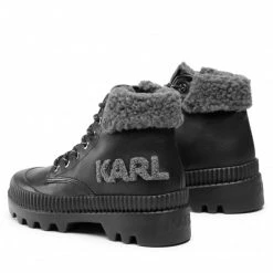 Bottes Et Autres Bottes De Randonnée KARL LAGERFELD - KL42555 Black Lthr/Dk Grey Noir -KARL LAGERFELD Soldes 0000209007589 02 ks