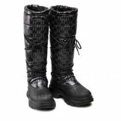 Bottes Et Autres Bottes De Neige KARL LAGERFELD - KL42990 Black Coated Twill Noir -KARL LAGERFELD Soldes 0000209007626 07 rz