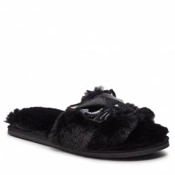 Mules Et Sandales Chaussons KARL LAGERFELD - KL49110 Black Synth Fur Noir
