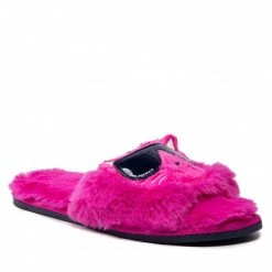 Mules Et Sandales Chaussons KARL LAGERFELD - KL49110 Pink Synth Fur Rose