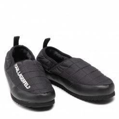 Mules Et Sandales Chaussons KARL LAGERFELD - KL72021 Black Synth Textile Mono Noir -KARL LAGERFELD Soldes 0000209007909 03 wj