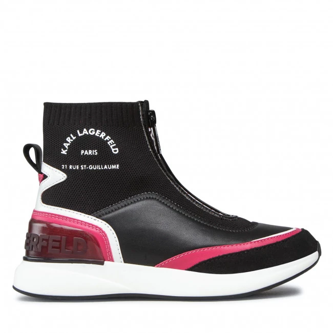 Chaussures Basses Sneakers KARL LAGERFELD - KL62155 Black Lthr/Text W/Pink Noir 4 Chaussures Basses Sneakers KARL LAGERFELD - KL62155 Black Lthr/Text W/Pink Noir – Image 2