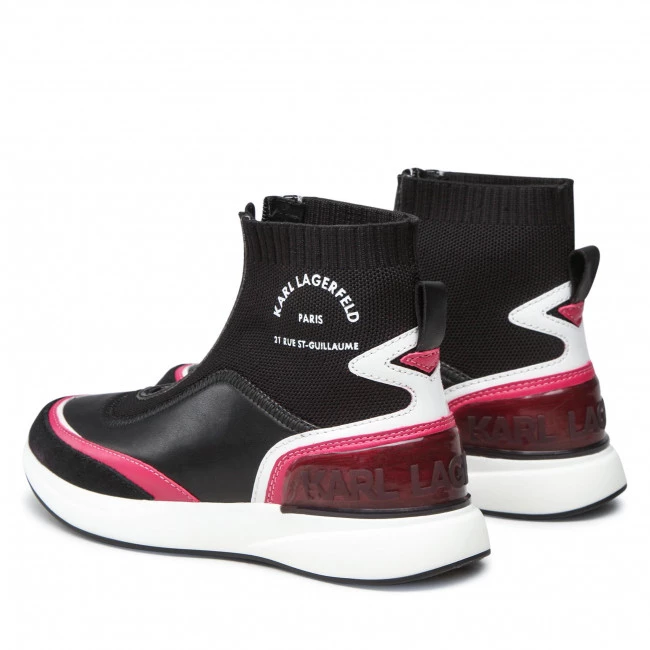 Chaussures Basses Sneakers KARL LAGERFELD - KL62155 Black Lthr/Text W/Pink Noir 5 Chaussures Basses Sneakers KARL LAGERFELD - KL62155 Black Lthr/Text W/Pink Noir – Image 3