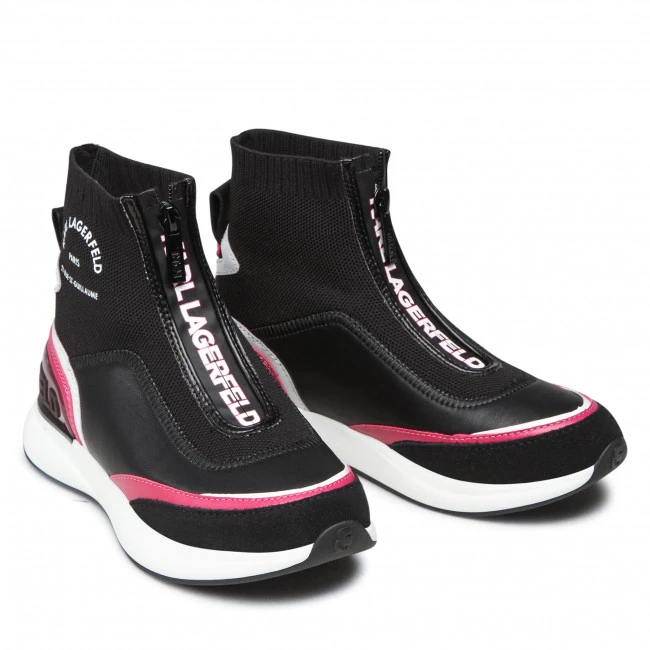 Chaussures Basses Sneakers KARL LAGERFELD - KL62155 Black Lthr/Text W/Pink Noir 7 Chaussures Basses Sneakers KARL LAGERFELD - KL62155 Black Lthr/Text W/Pink Noir – Image 5