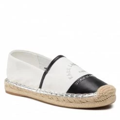 Chaussures Basses Espadrilles KARL LAGERFELD - KL80108A White Canvas W/Black Blanc