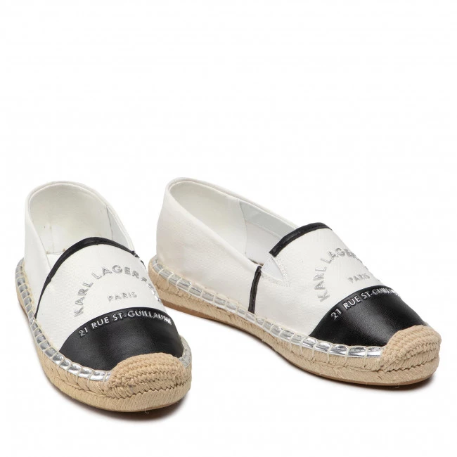 Chaussures Basses Espadrilles KARL LAGERFELD - KL80108A White Canvas W/Black Blanc 7 Chaussures Basses Espadrilles KARL LAGERFELD - KL80108A White Canvas W/Black Blanc – Image 5