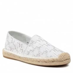 Chaussures Basses Espadrilles KARL LAGERFELD - KL80112 White Canvas Blanc