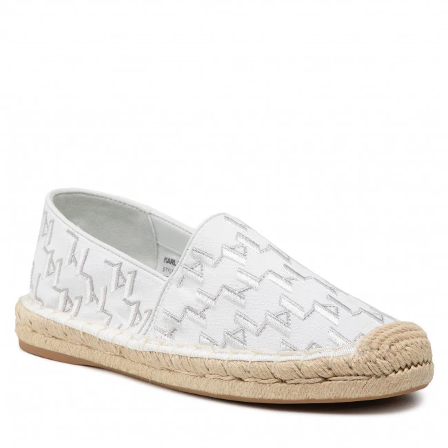 Chaussures Basses Espadrilles KARL LAGERFELD - KL80112 White Canvas Blanc 3 Chaussures Basses Espadrilles KARL LAGERFELD - KL80112 White Canvas Blanc
