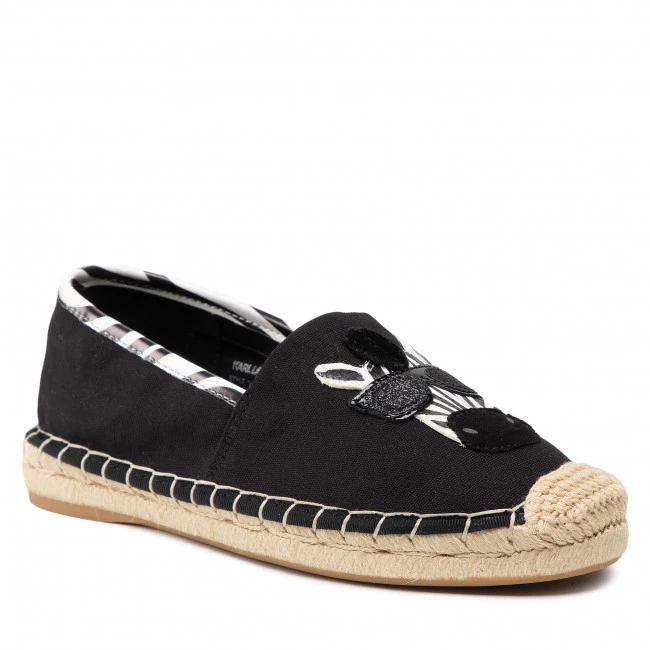 Chaussures Basses Espadrilles KARL LAGERFELD - KL80117Z Black Canvas W/White Noir 3 Chaussures Basses Espadrilles KARL LAGERFELD - KL80117Z Black Canvas W/White Noir